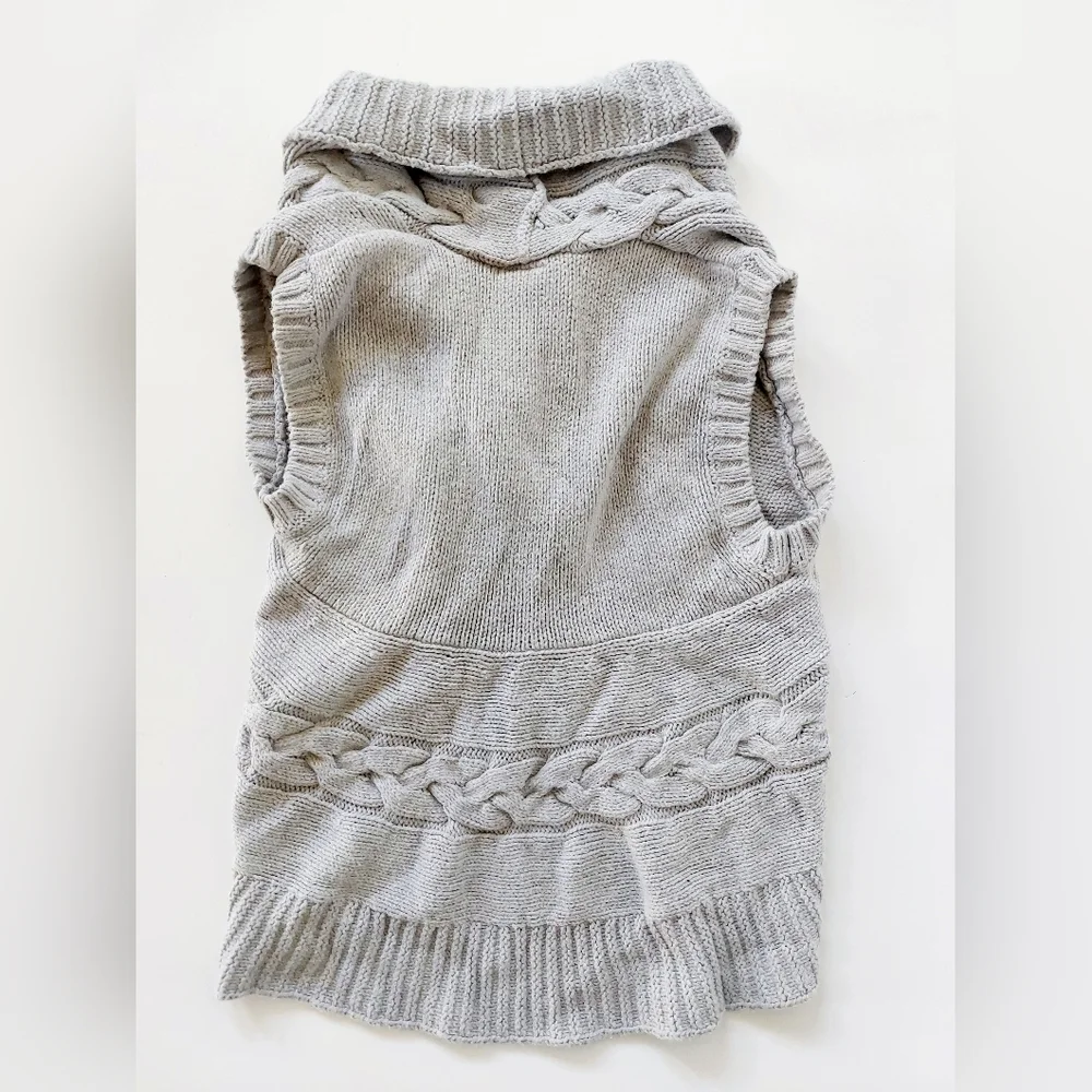 Grey‎ Short Sleeve Duster Vest Cardigan size 4 XS Winter Layering bow Gymboree